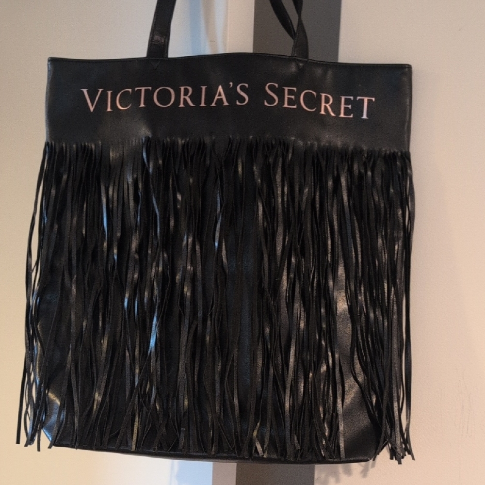 Victoria's Secret Black Tote with Fringe